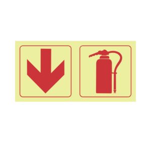 Photoluminescent Sign: F13 Fire Extinguisher Direction Below