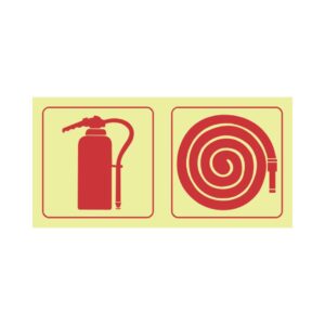 Photoluminescent Sign: F22 Fire Extinguisher and Fire Hose Reel