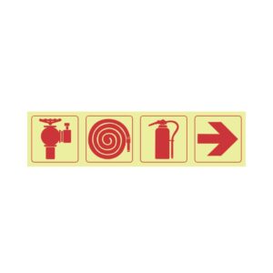 Photoluminescent Sign: F3 Fire Hydrant, Fire Hose Reel and Fire Extinguisher Direction Right