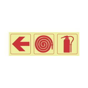 Photoluminescent Sign: F5 Fire Extinguisher and Fire Hose Reel Direction Left
