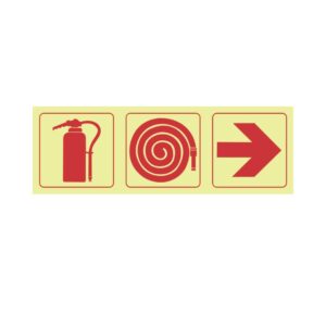 Photoluminescent Sign: F6 Fire Extinguisher and Fire Hose Reel Direction Right