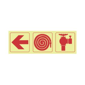Photoluminescent Sign: F8 Fire Hydrant and Fire Hose Reel Direction Left