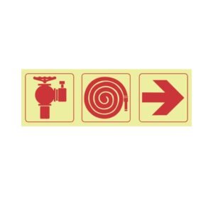 Photoluminescent Sign: F9 Fire Hydrant and Fire Hose Reel Direction Right
