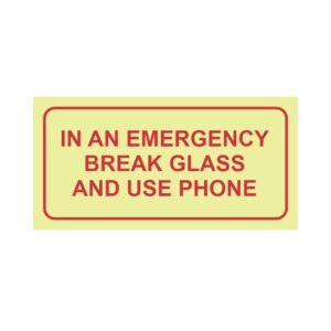 Photoluminescent Sign: F40 Brake Class Use Phone