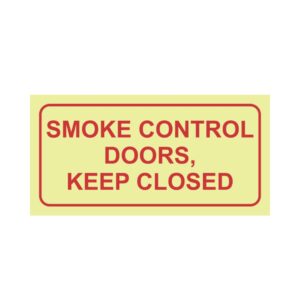 Photoluminescent Sign: F42 Smoke Control Doors