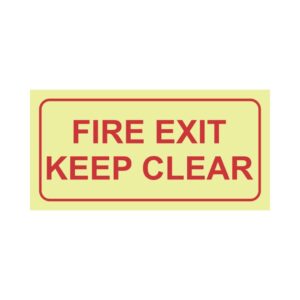 Photoluminescent Sign: F45 Fire Exit Keep Clear