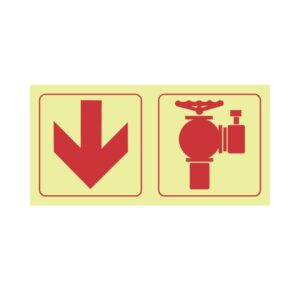 Photoluminescent Sign: F15 Fire Hydrant Direction Below