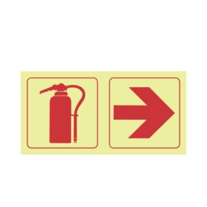 Photoluminescent Sign: F19 Fire Extinguisher Direction Right