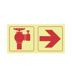 Photoluminescent Sign: F21 Fire Hydrant Direction Right