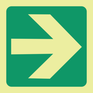Photoluminescent Sign: E21 Green Arrow