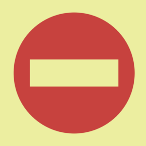 Photoluminescent Sign: E24 No Entry