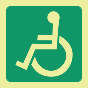 Photoluminescent Sign: E25 Disabled Toilets