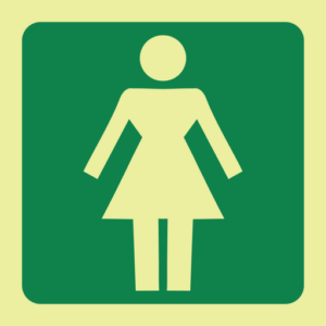 Photoluminescent Sign: E27 Ladies Toilets