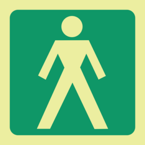 Photoluminescent Sign: E26 Men Toilets