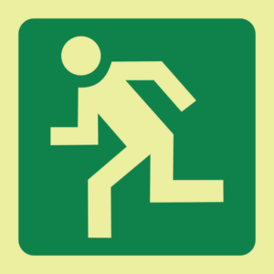 Photoluminescent Sign: E28 Running Man Left