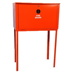 Wall mounted flat hose cabinet with legs