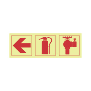 Photoluminescent Sign: F11 Fire Hydrant and Fire Extinguisher Direction Left